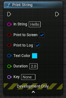 Blueprint print string node